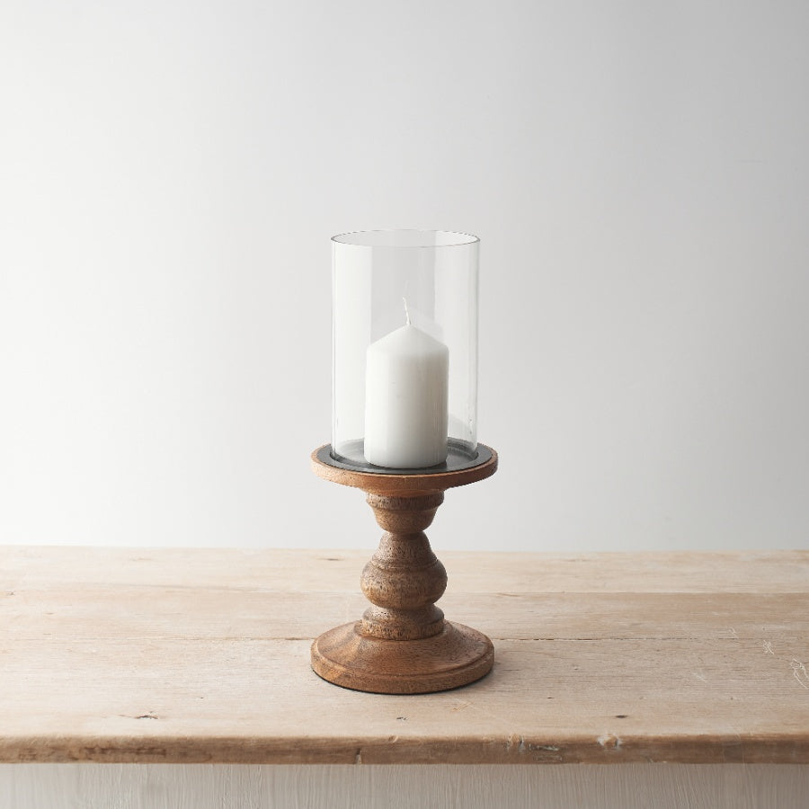 Wooden Pillar Candle Holder