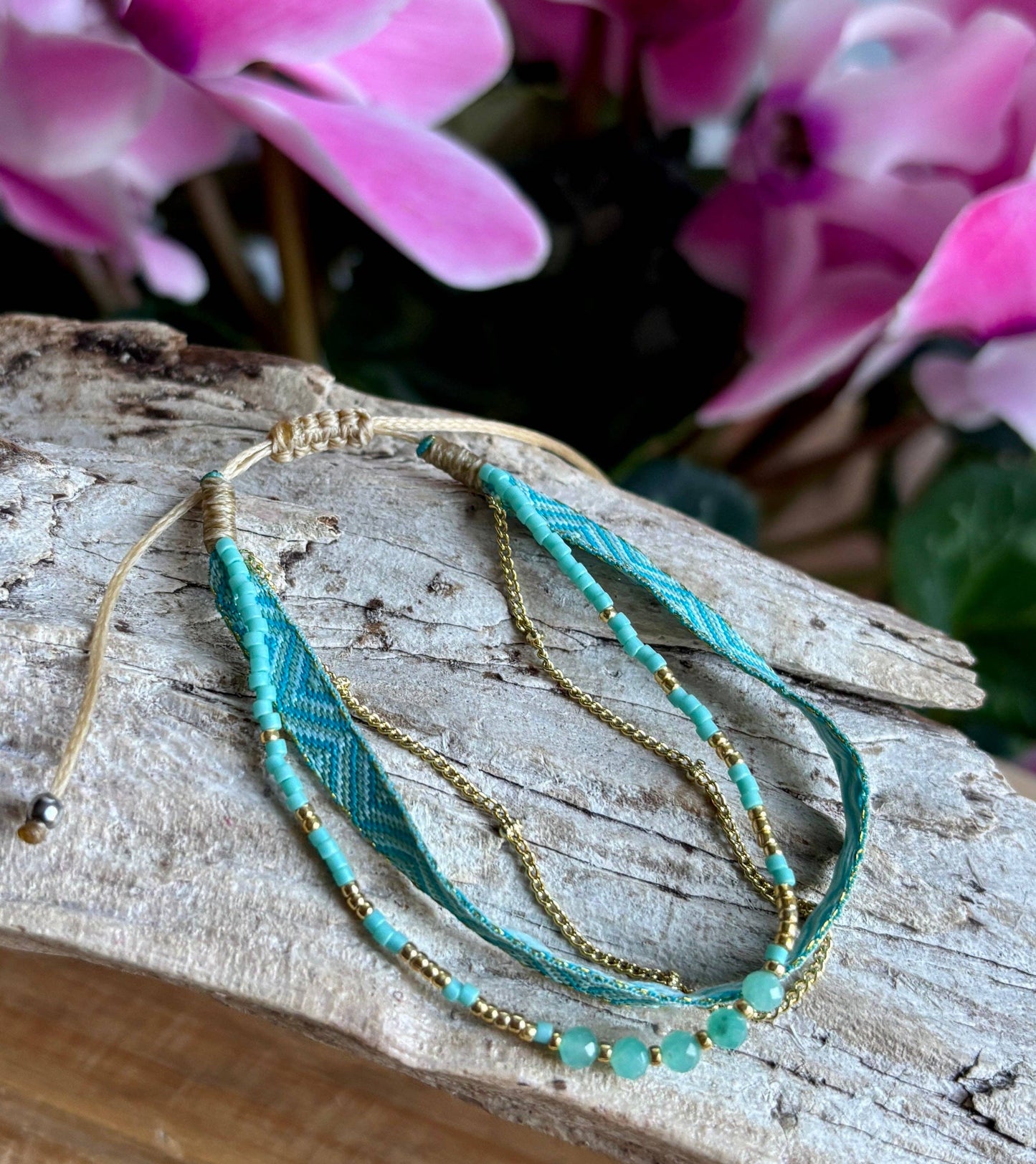 Miyuki Multi Strand Adjustable Bracelets - Green OR80