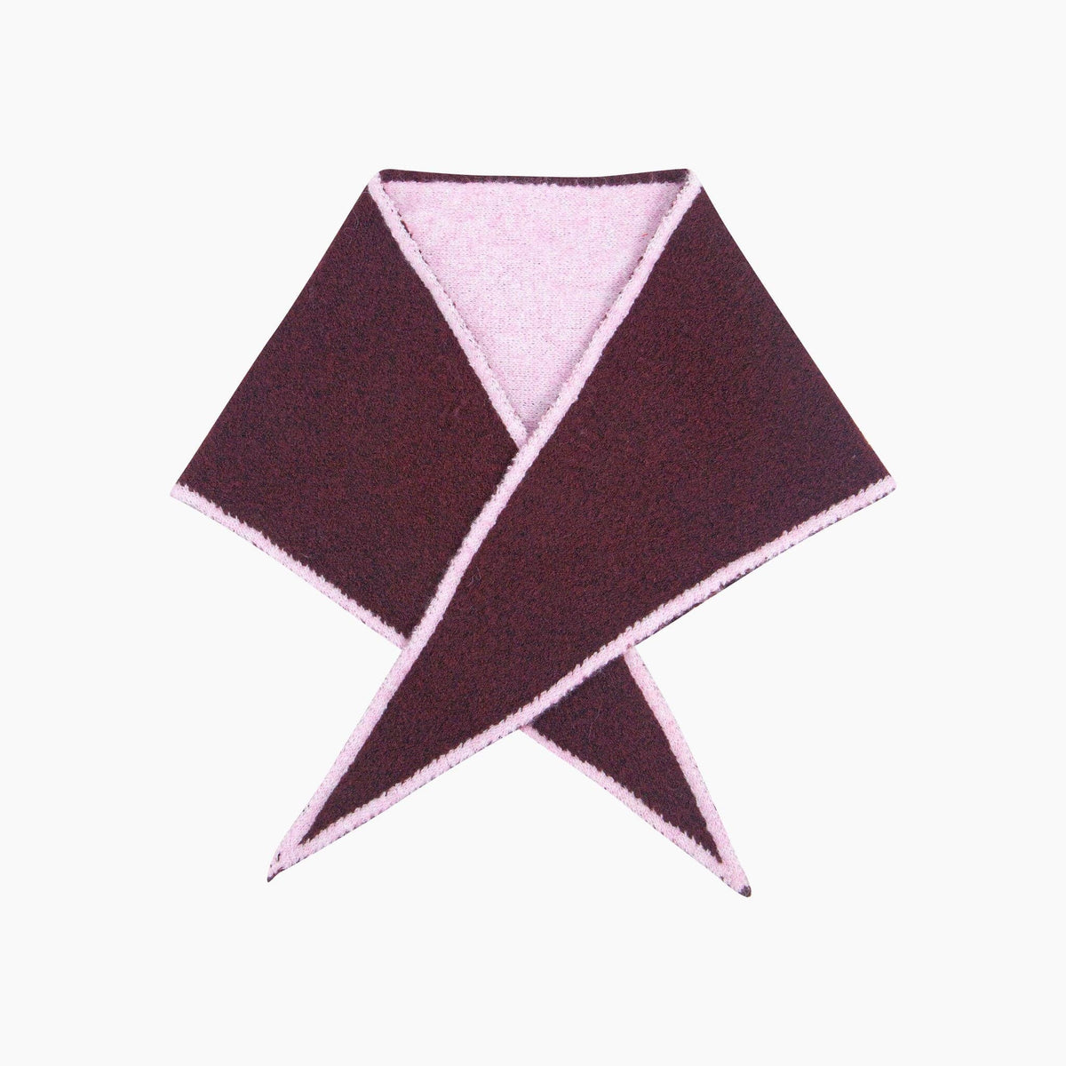 Contrast Trim Triangle Scarf in Berry/Pink