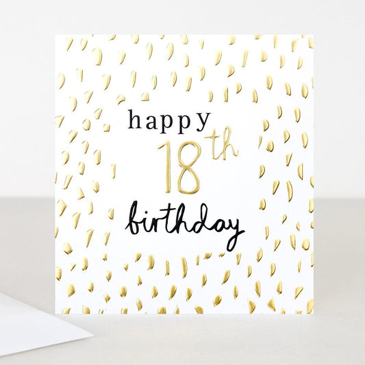 Caroline Gardner Gold 18th Birthday Card
