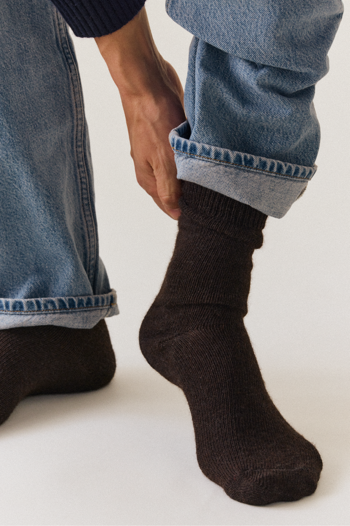 Bitter Chocolate Brown Alpaca Socks - UK 8-10