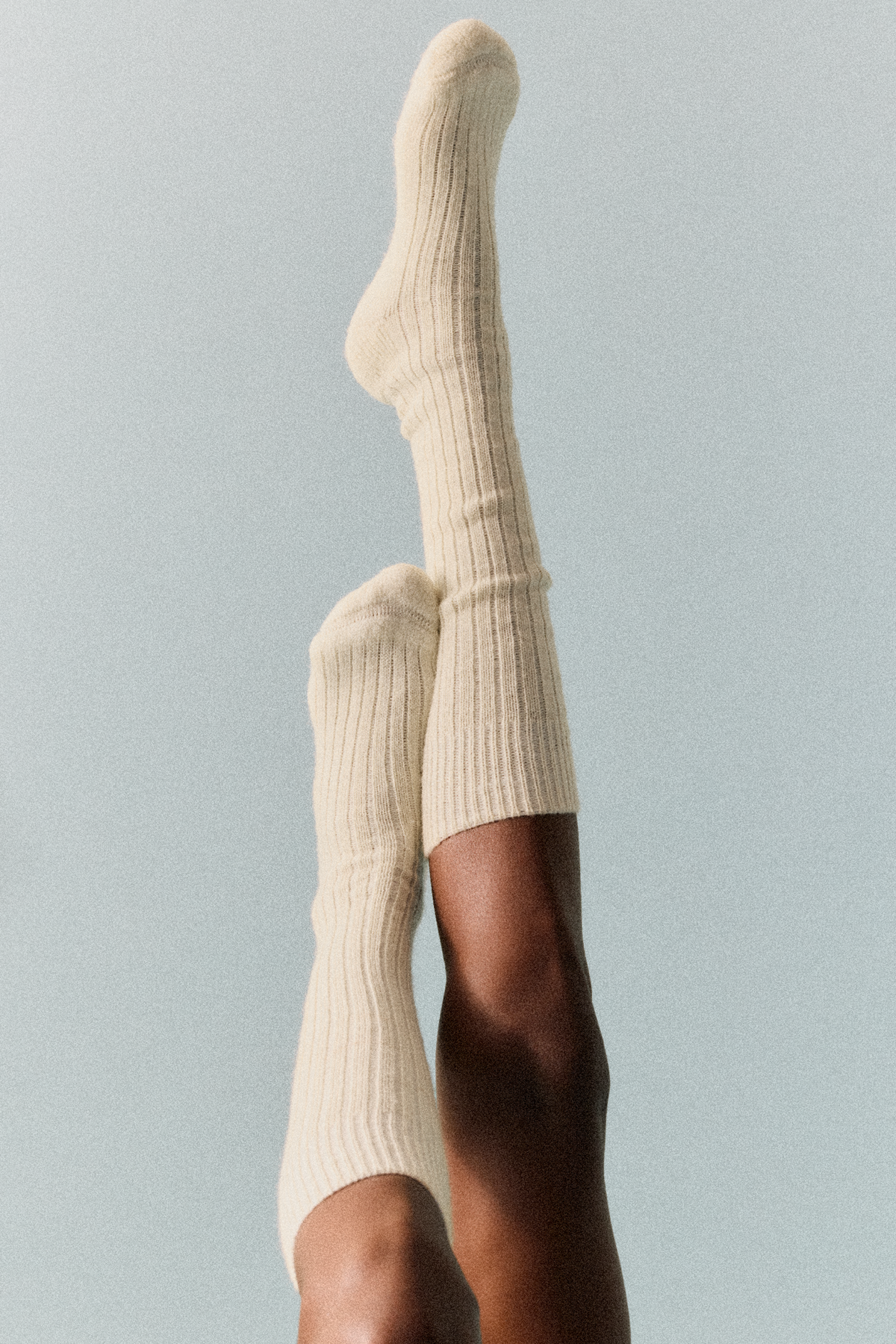 Clotted Cream Wool Knee High Socks: Small (UK 4-7)