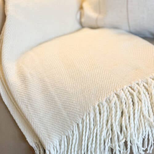 Cream Throw Blanket 170 x 130
