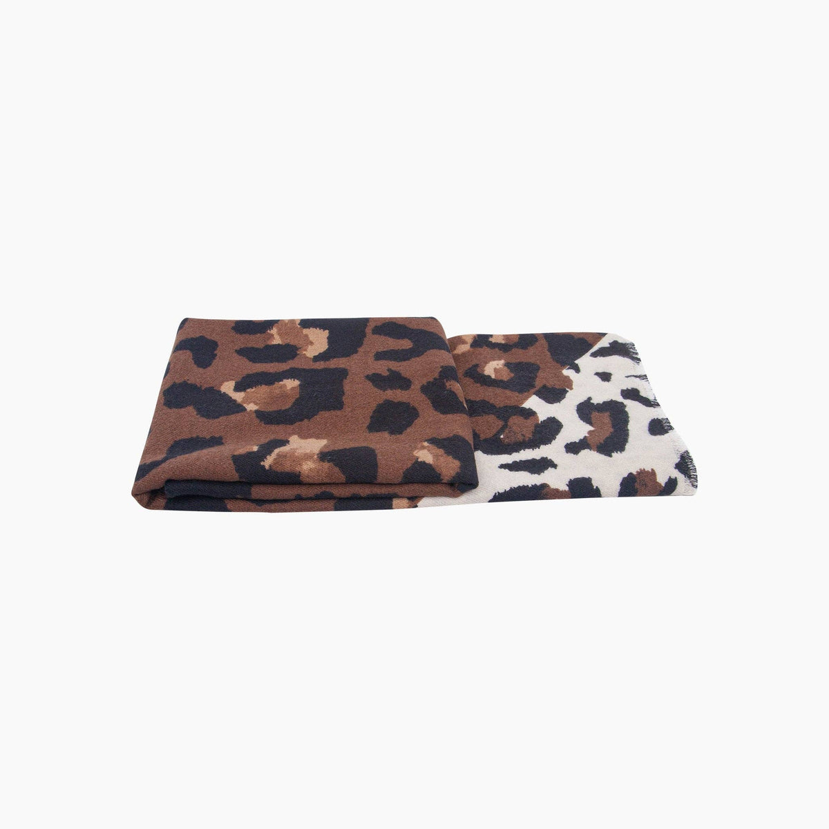 Leopard Print Lightweight Scarf in Brown: One Size