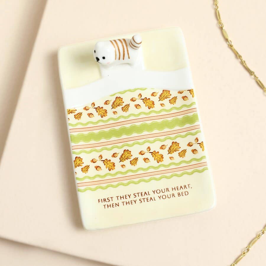 Ceramic ‘They Steal Your Bed Cat’ Trinket Dish