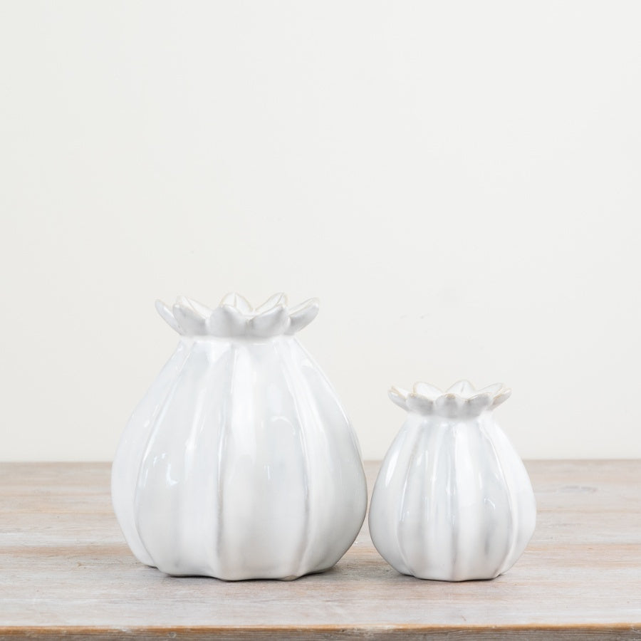 White Poppy Seed Vase - 2 sizes