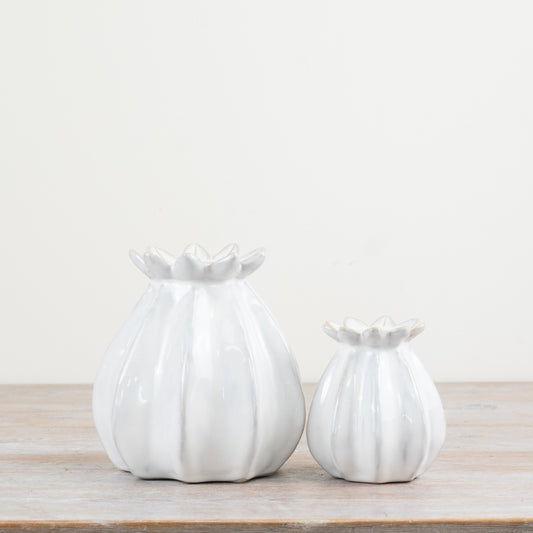 White Poppy Seed Vase - 2 sizes