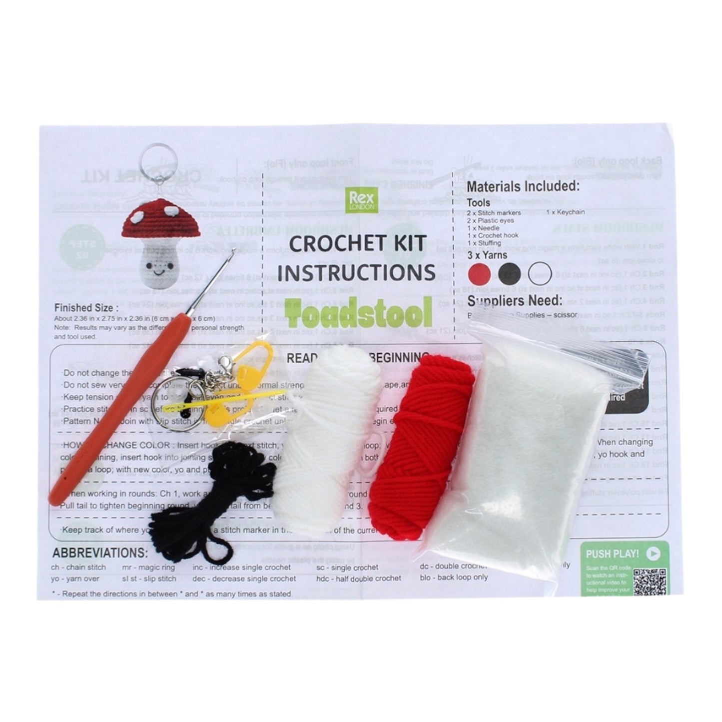 Crochet Mushroom Keyring Kit