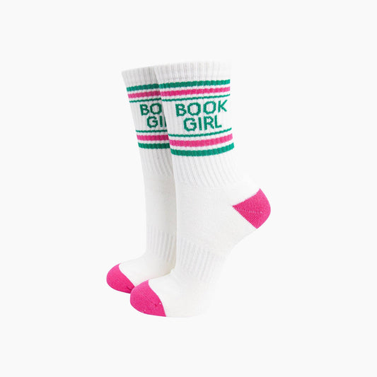 Book Girl Organic Cotton Sports Socks in Cream: UK 3-7 | EU 36-40 | US 5-9
