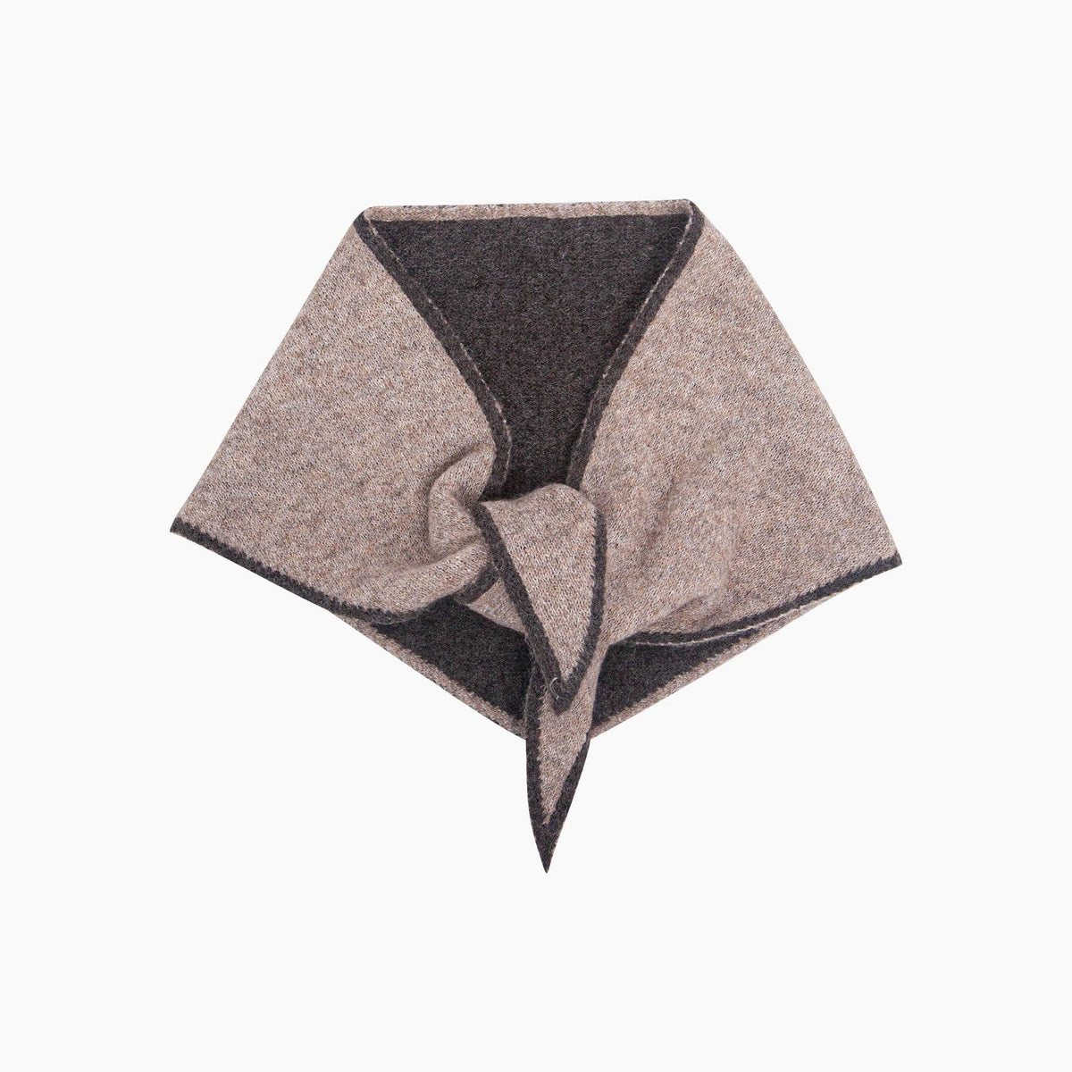 Contrast Trim Triangle Heavyweight Scarf in Beige/Brown: One Size