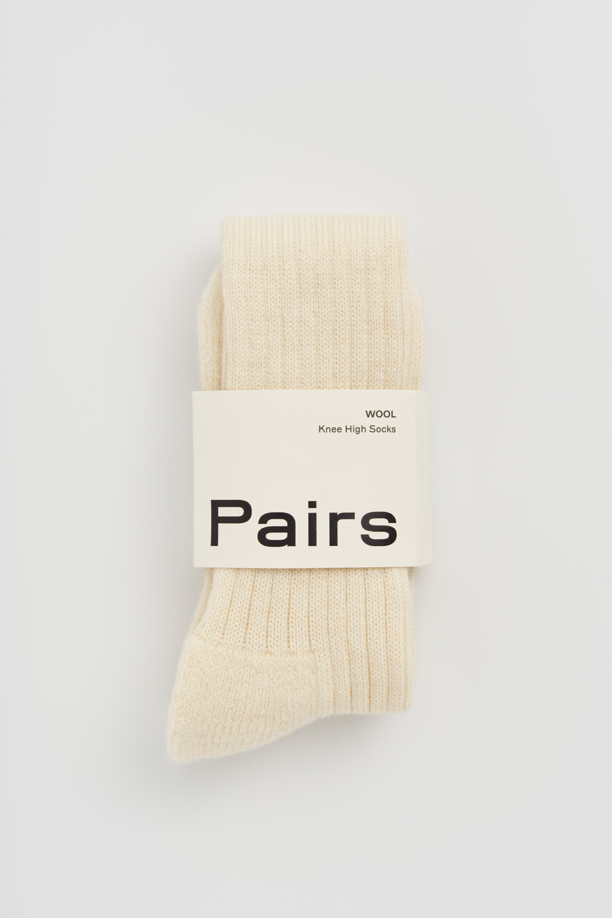 Clotted Cream Wool Knee High Socks: Small (UK 4-7)