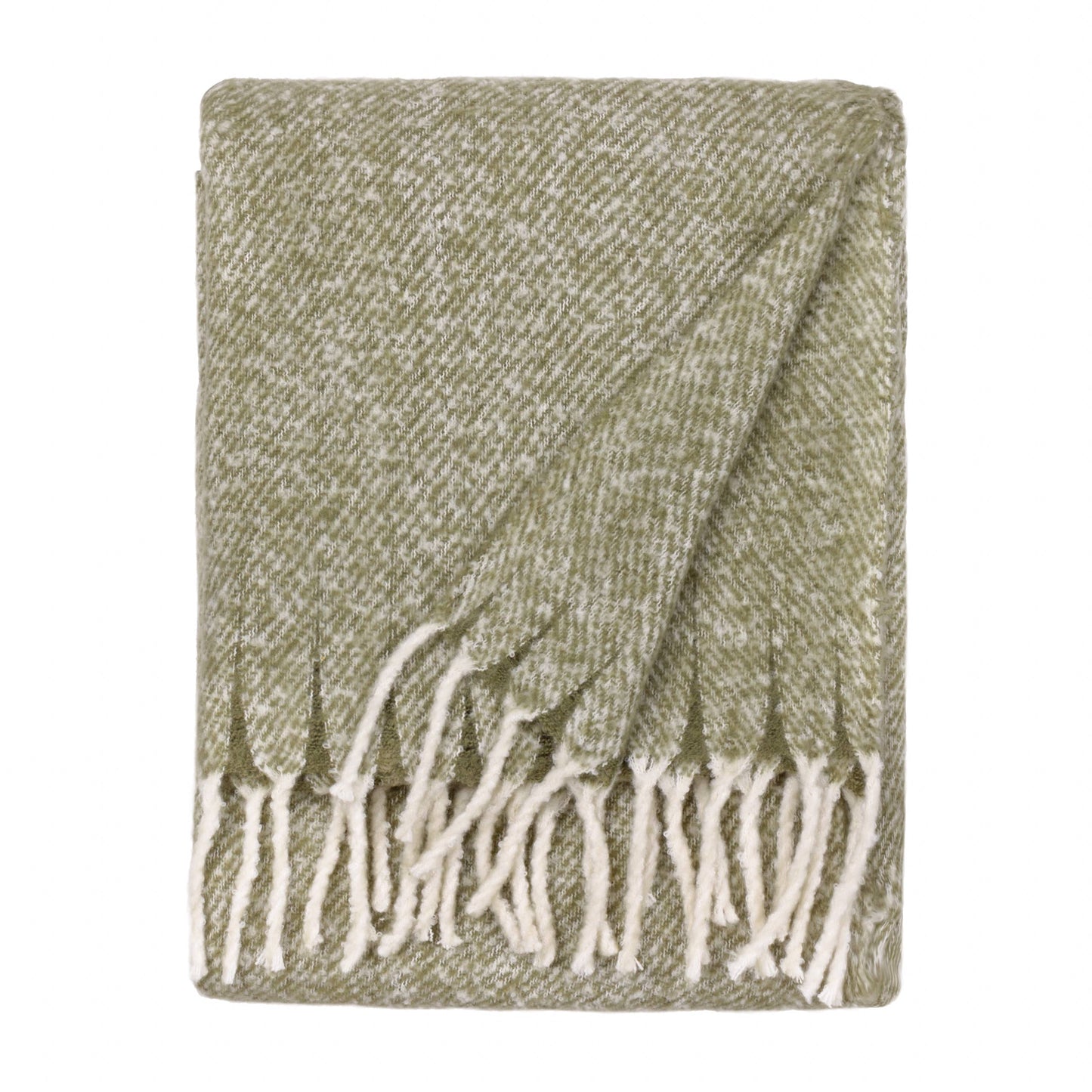 Isla Woven Tasselled Green Throw 130 x 180cm