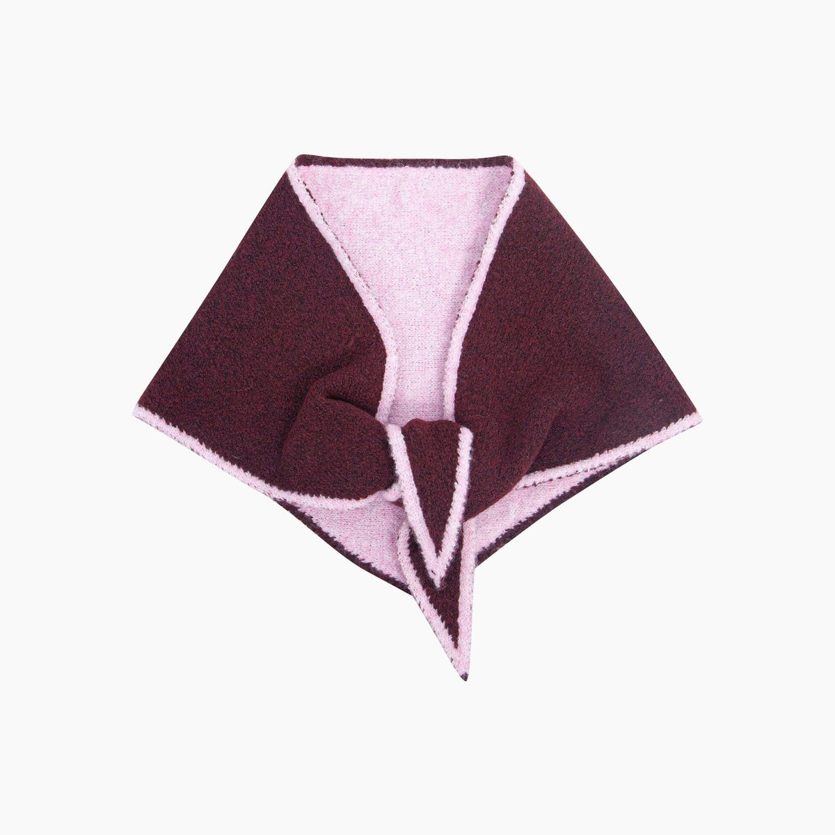 Contrast Trim Triangle Scarf in Berry/Pink