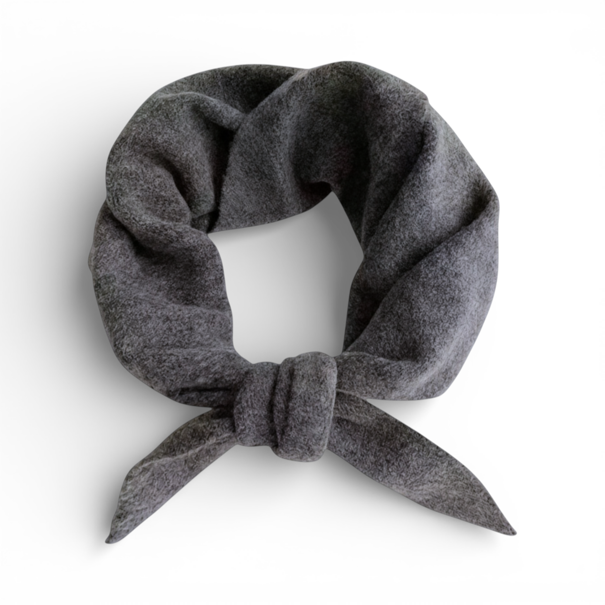 Plain Wool Blend Light Weight Triangle Neck Scarf: Brown