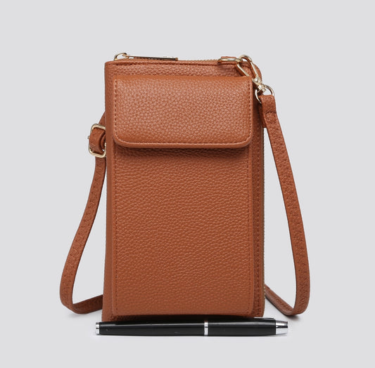 Faux Leather Phone Cross Body Bag