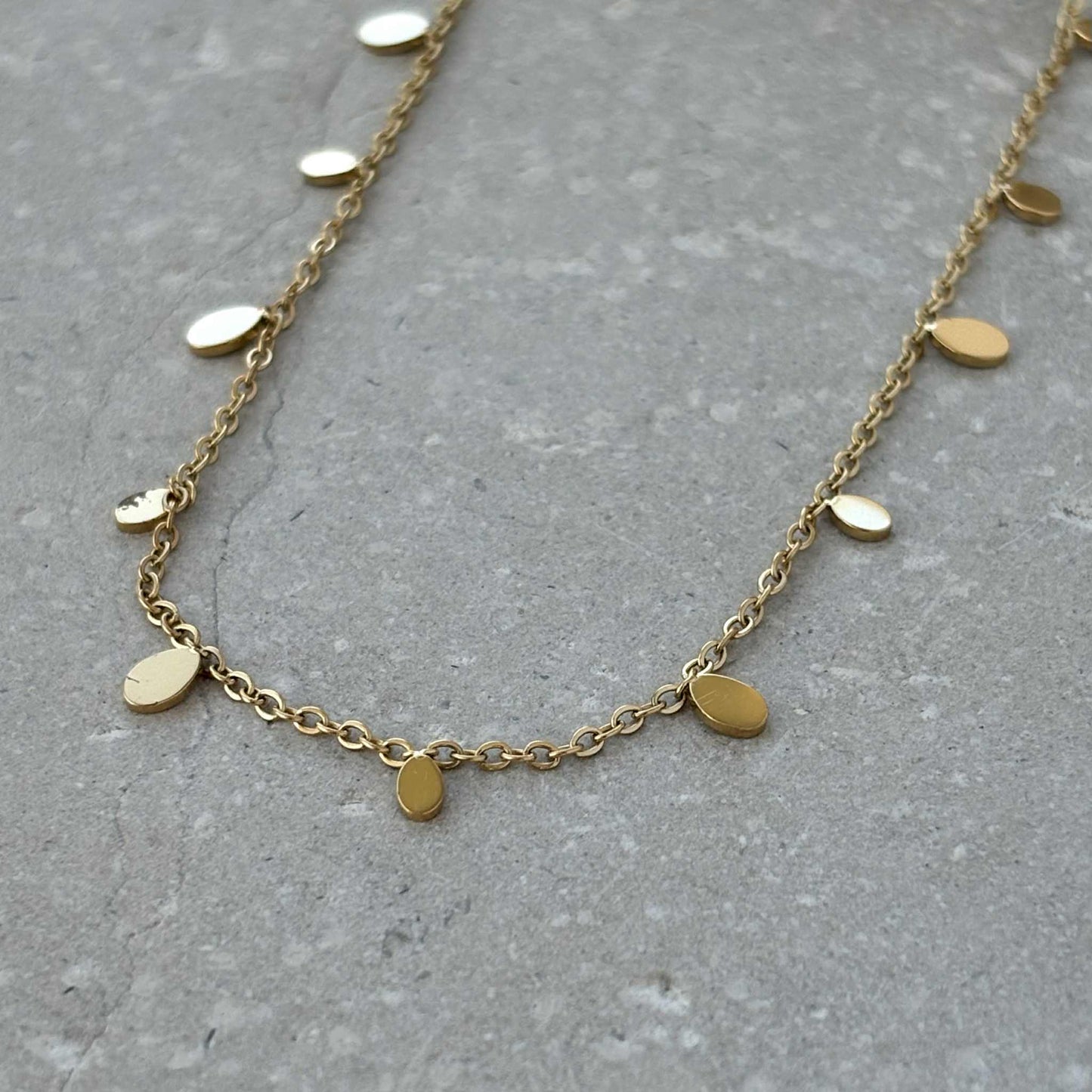 Tarnish Resistant Teardrop Necklace. FB02