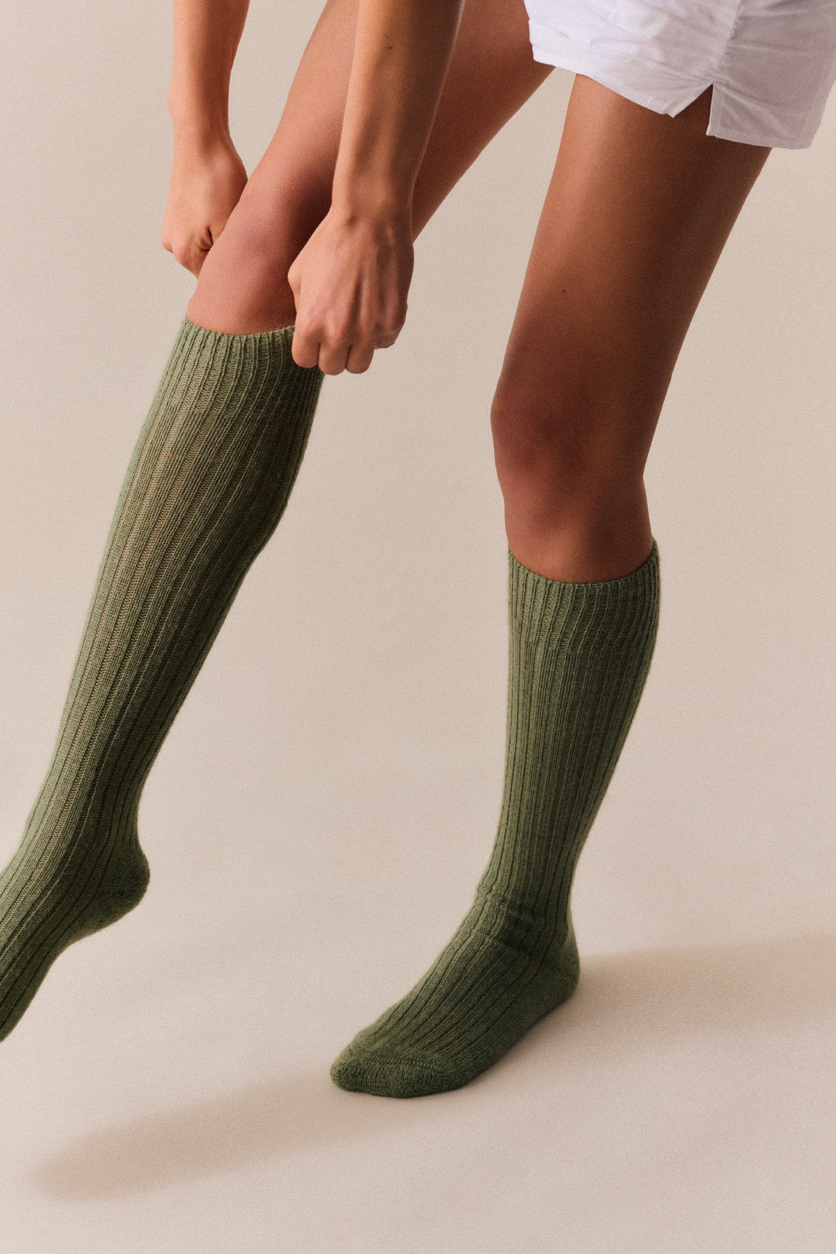 Glen Green Wool Knee High Socks: Glen Green / Small (UK 4-7)
