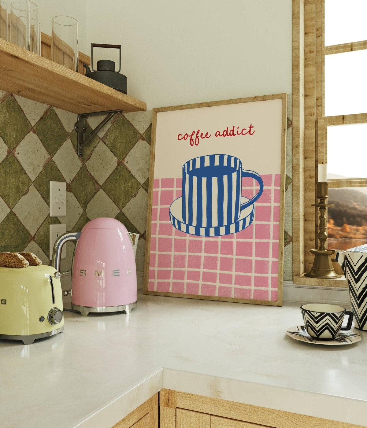 Coffee Addict Kitchen Print: A4