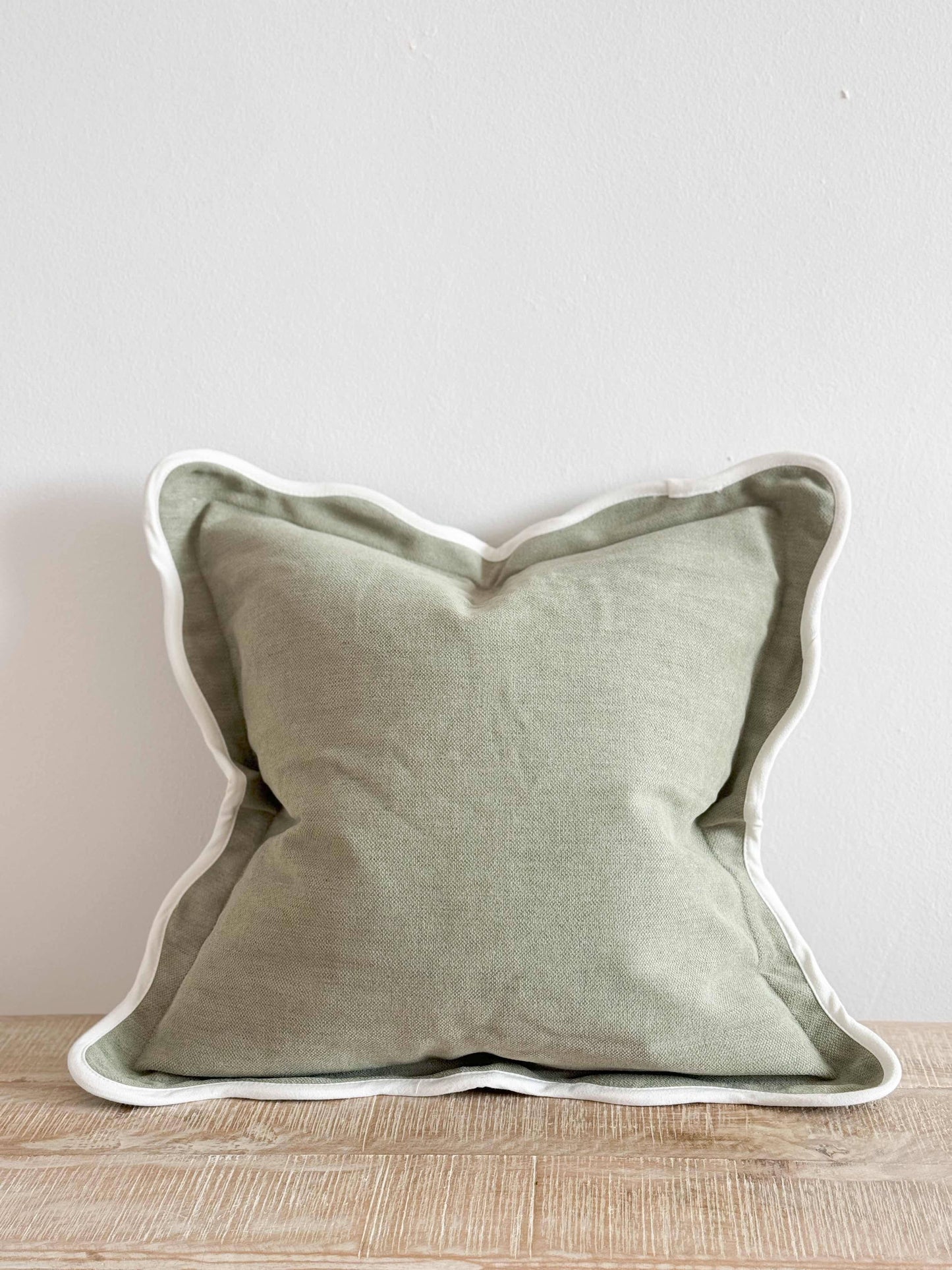 Chloe Sage Scalloped 45x45 - Linen Blend