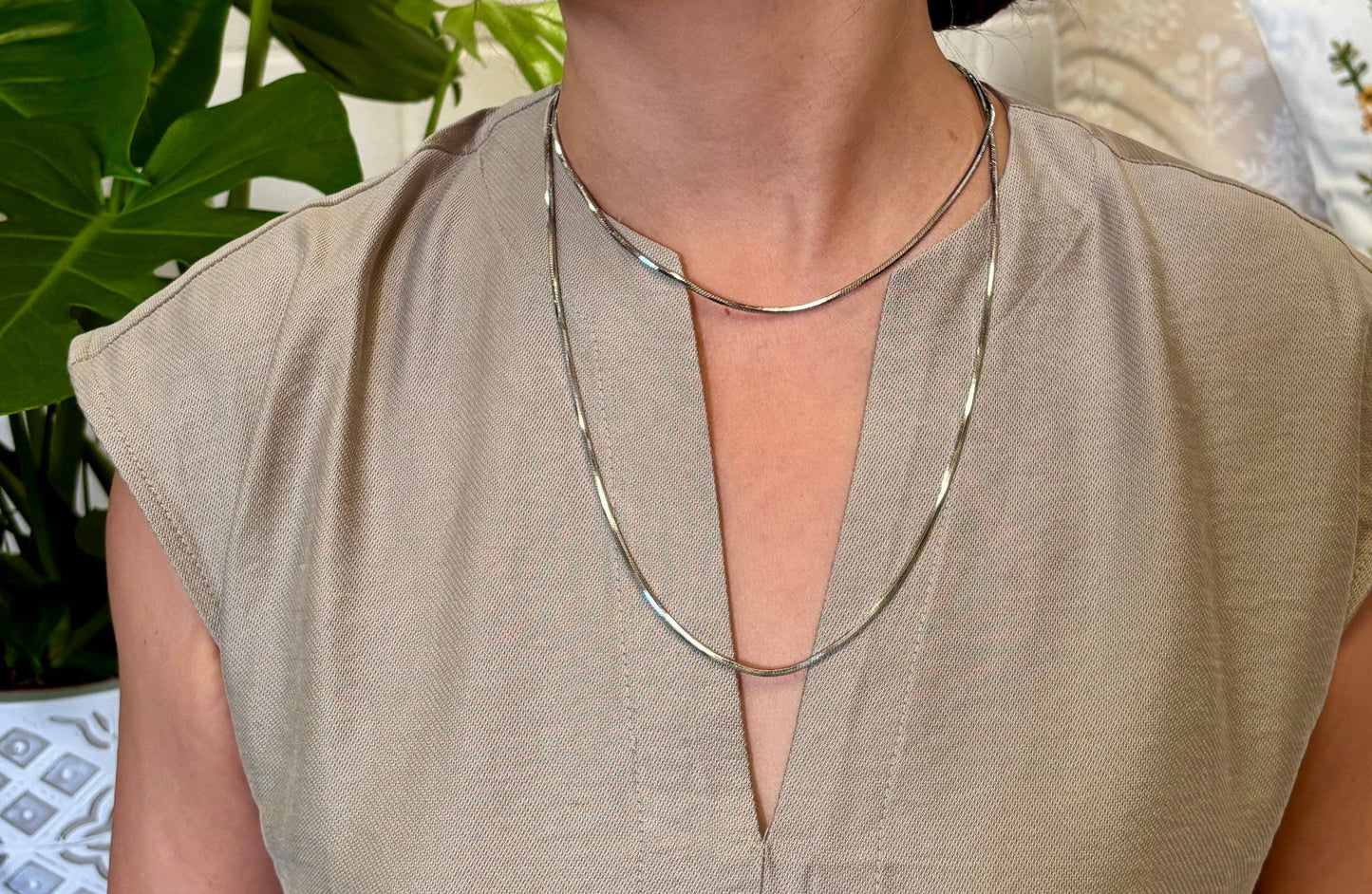 18ct Gold Plated Long Snake Chain Necklace OR29