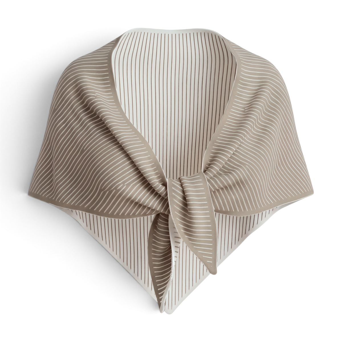 Striped Reversible Triangle Wool Blend Scarf: Brown