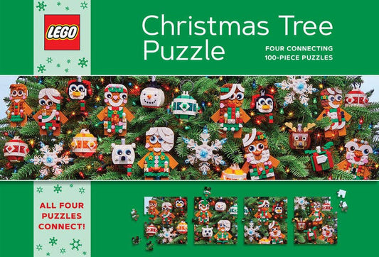 LEGO Christmas Tree Puzzle - Four Connecting 100-Piece Puzzles