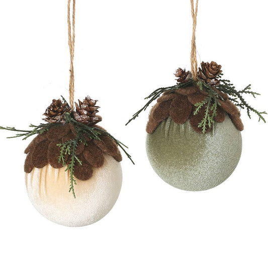 SHIMMER BAUBLES WITH PINECONES FELT MIX