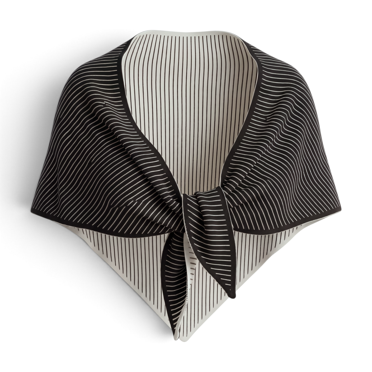 Striped Reversible Triangle Wool Blend Scarf: Brown
