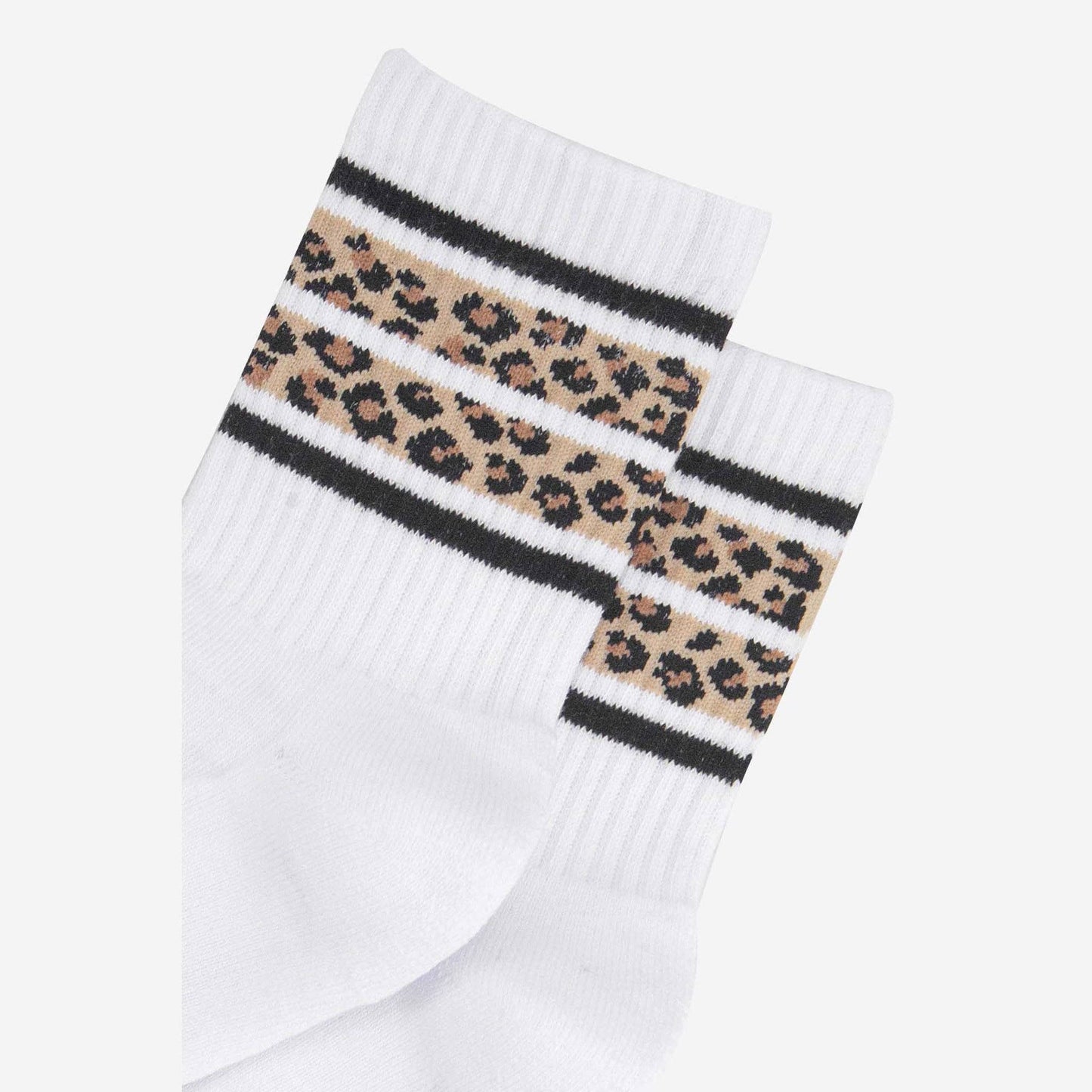 Women's Sporty Socks - White, Leopard Stripe: UK 3-7 | EU 36-40 | US 5-9