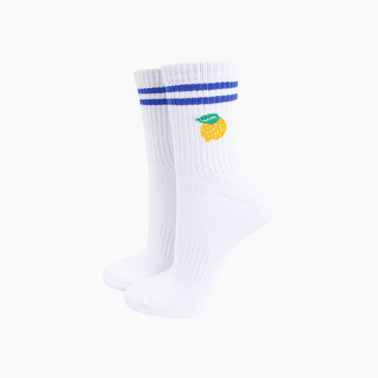 Lemon Organic Cotton Sports Socks in White: UK 3-7 | EU 36-40 | US 5-9