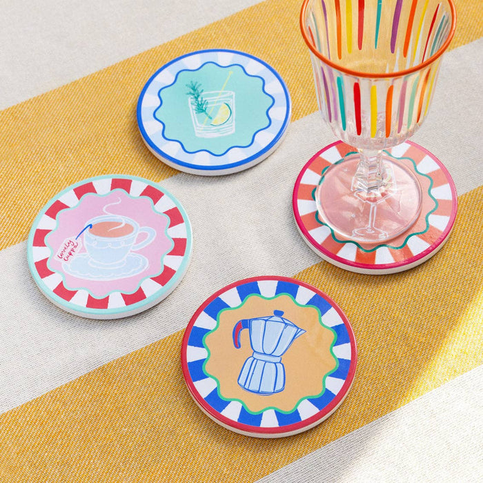 Drink Icons Coasters - 4 designs