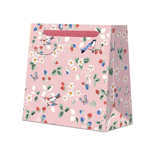 Cath Kidston Pink Birds Small Square Gift Bag