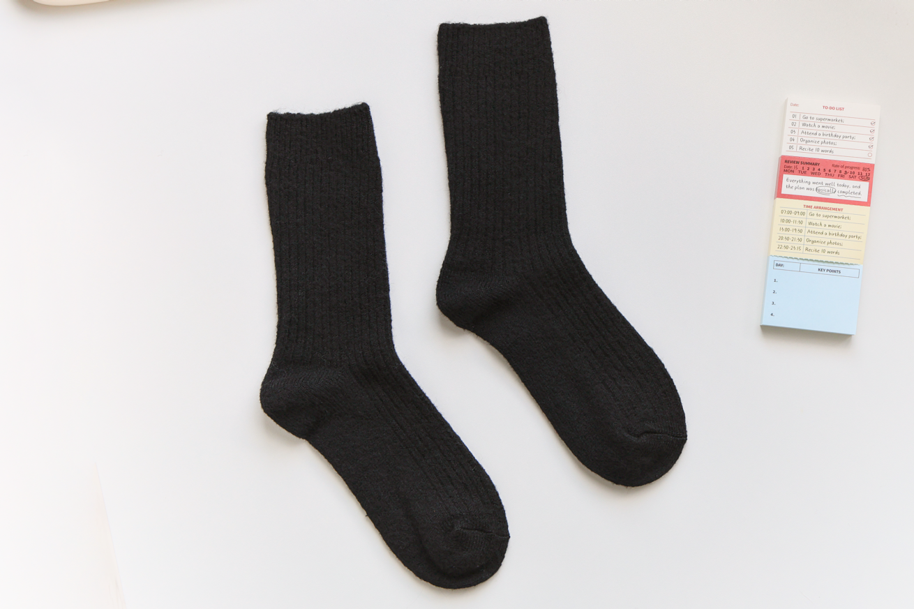 Warm Beige Cashmere & Wool Blend Socks