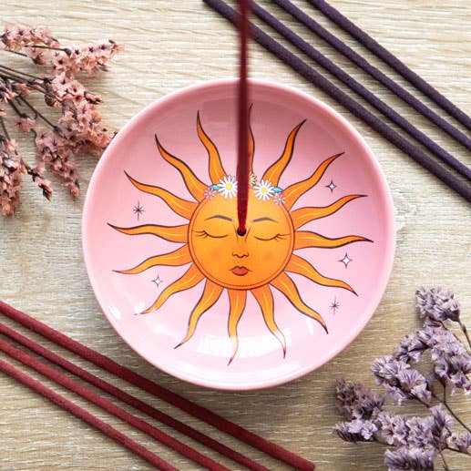 The Sun Celestial Pink Ceramic Incense Holder
