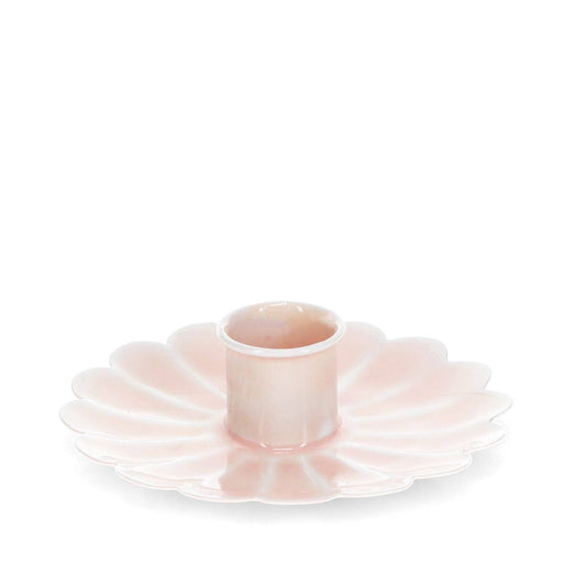 Pink Enamel Flower Candle Holder