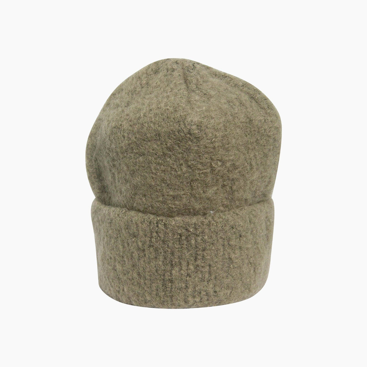 Textured Beanie Hat in Moss Green: One Size