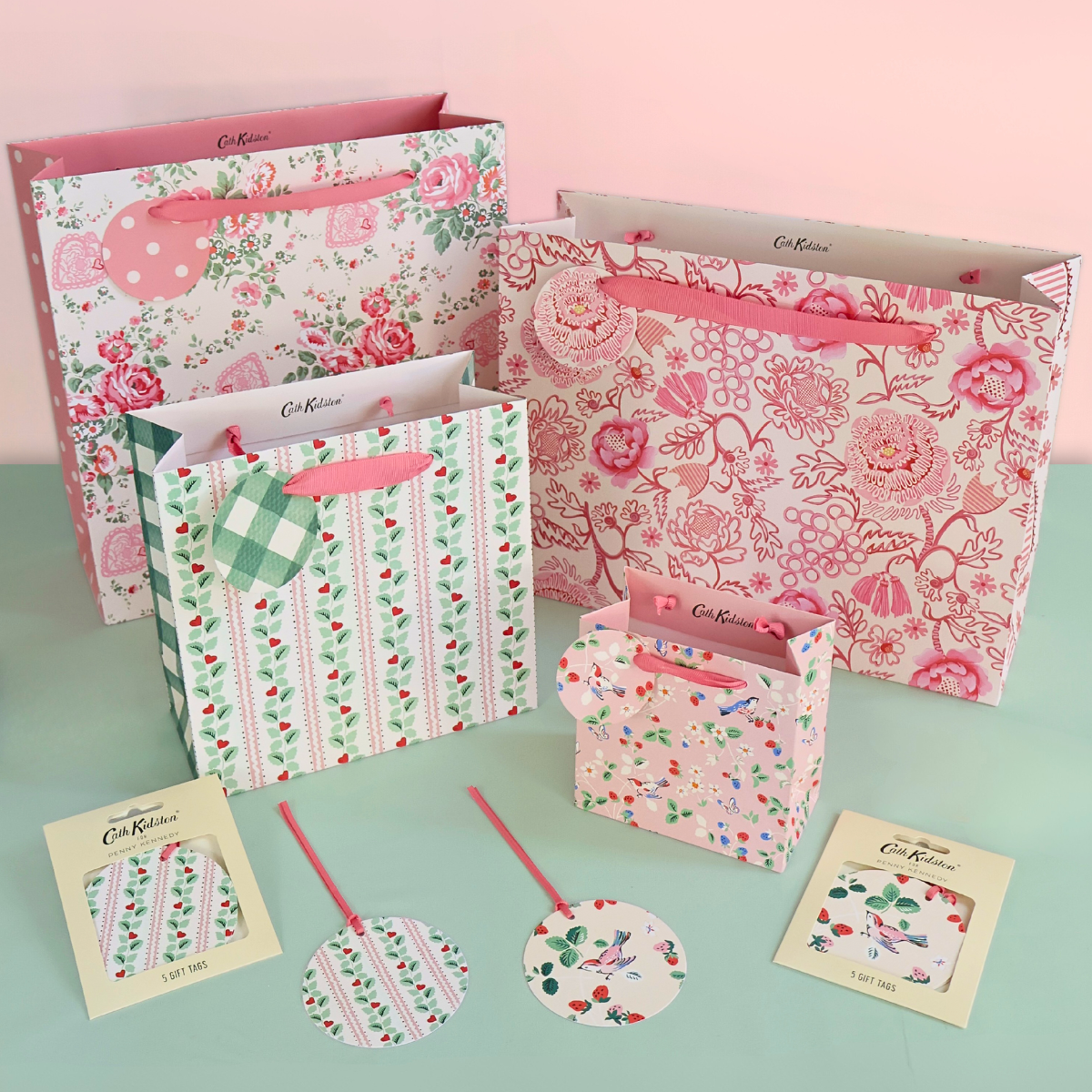 Cath Kidston Hearts Medium Square Gift Bag