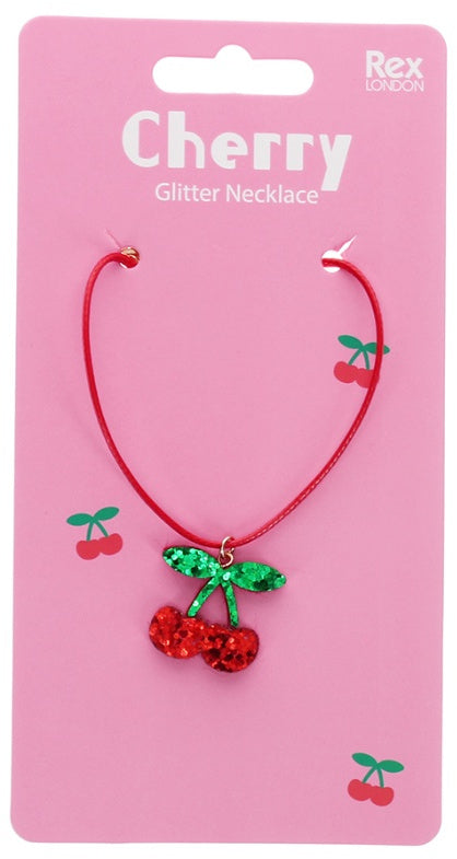 Cherry Glitter Necklace