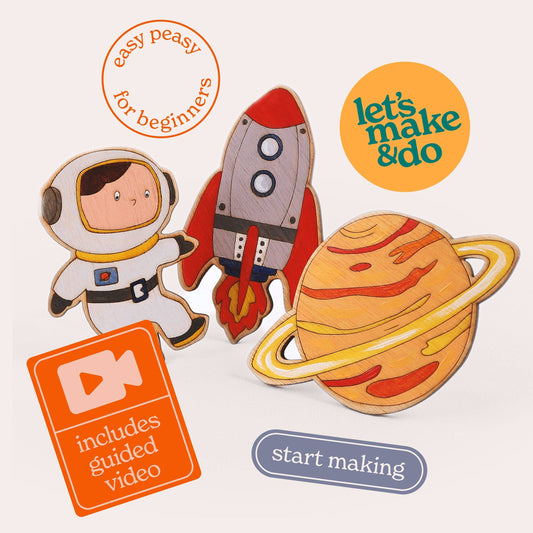 Paint Your Own Wooden Space Explorers Kit