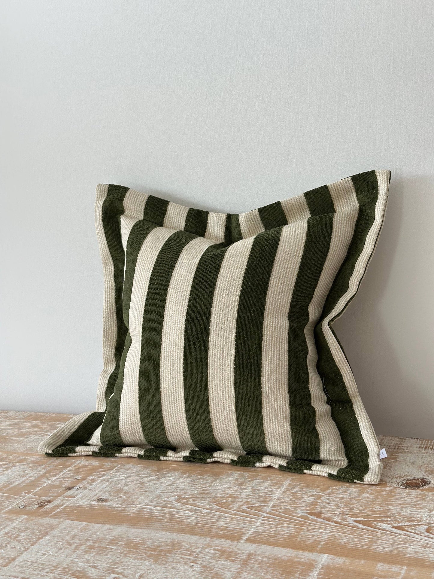 Fliss Olive Green Stripe Cushion 45x45cm