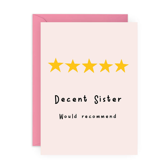DECENT SISTER Funny Birthday Card