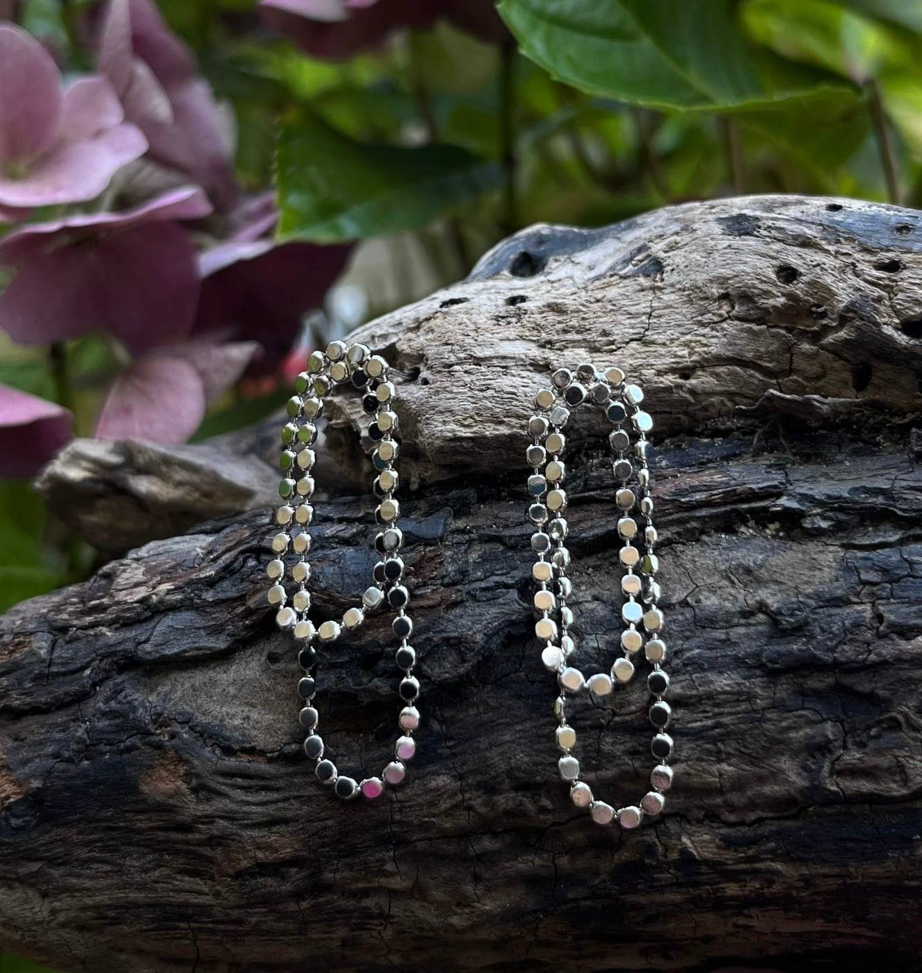 Rhodium Plated Chain Earrings 