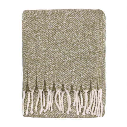 Isla Woven Tasselled Green Throw 130 x 180cm