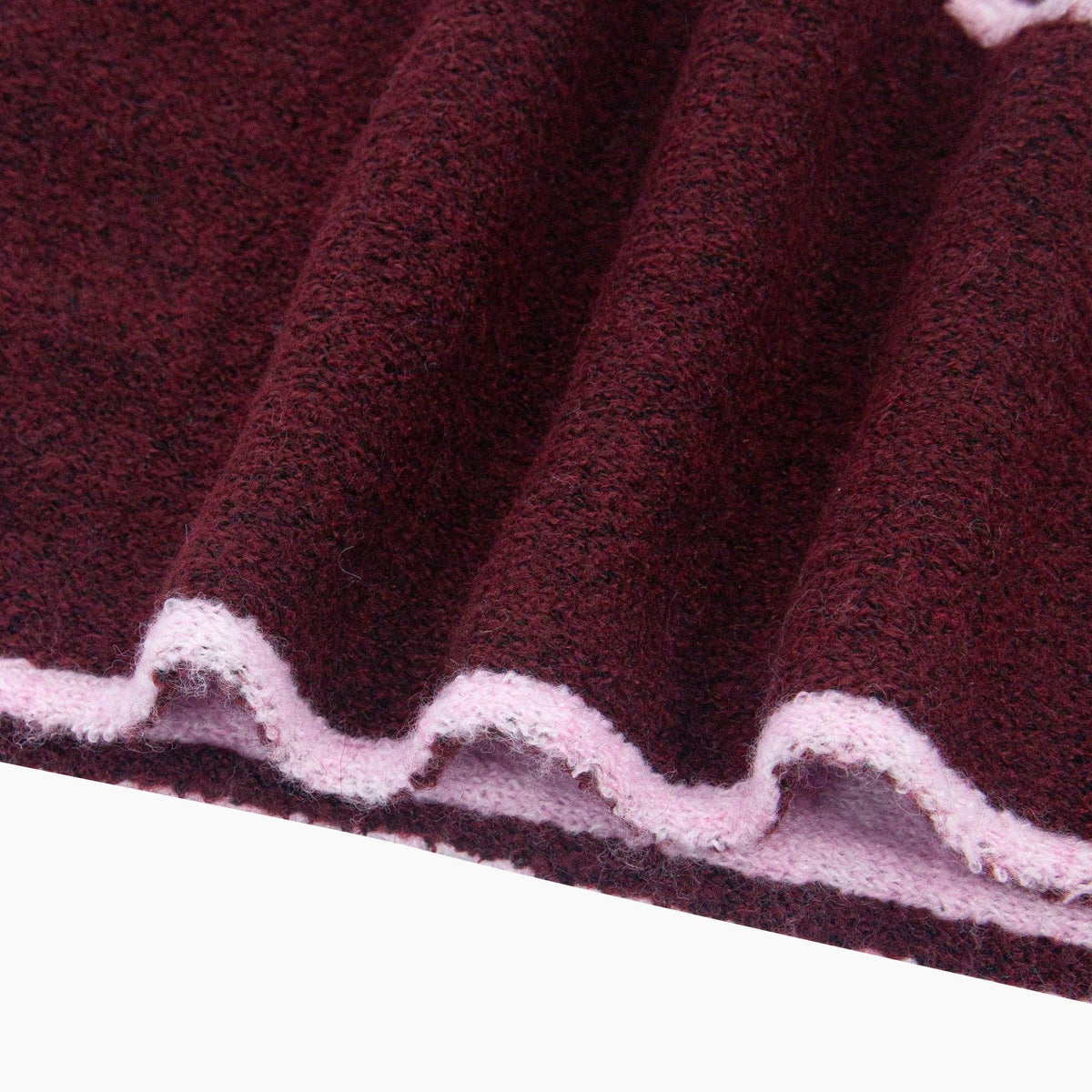 Contrast Trim Triangle Scarf in Berry/Pink