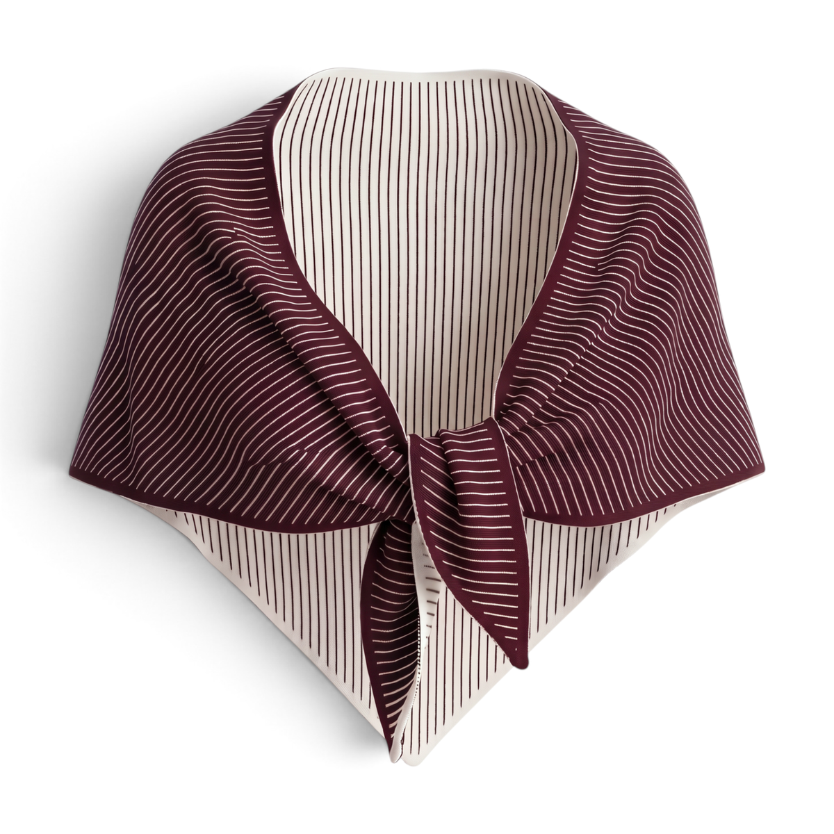 Striped Reversible Triangle Wool Blend Scarf: Brown