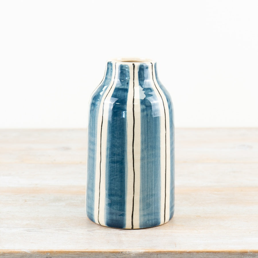 Blue Striped Vase 20.5cm