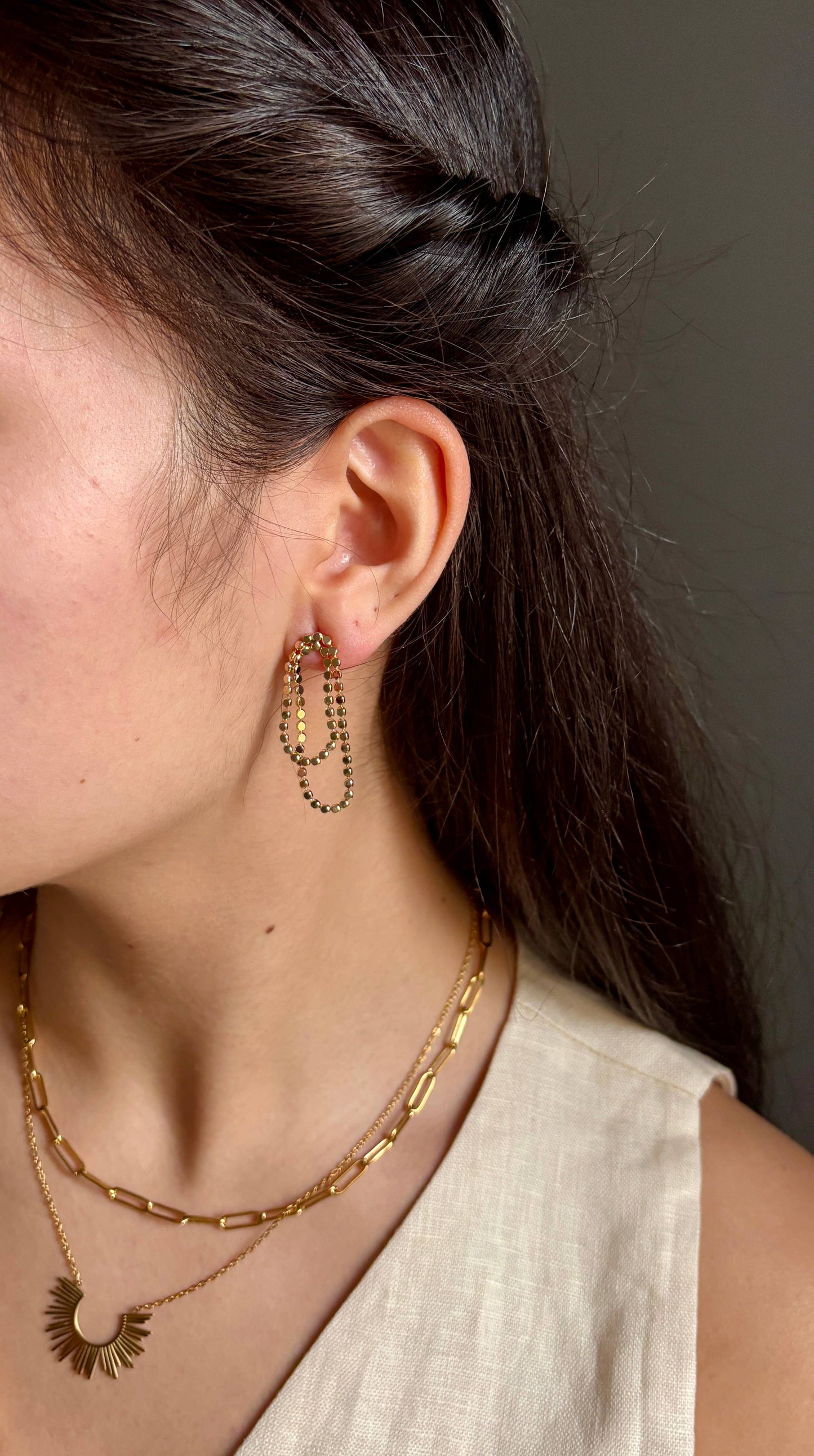 14ct Gold Plated Chain Earrings OR9