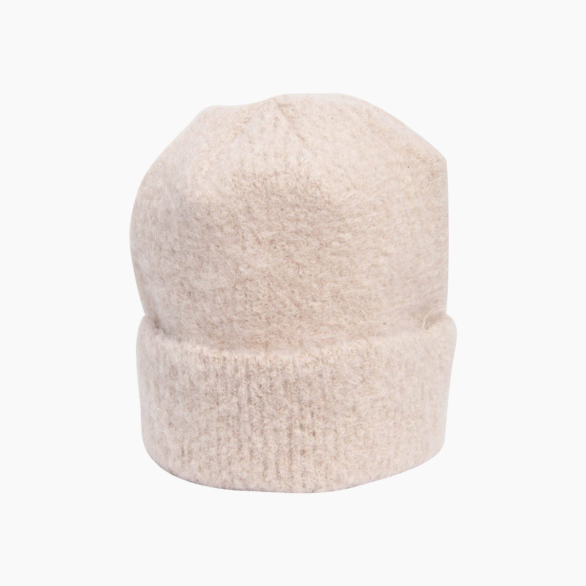 Textured Beanie Hat in Beige: One Size