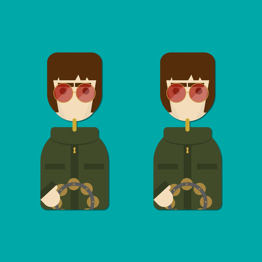 Liam Gallagher inspired - wooden dangle earrings