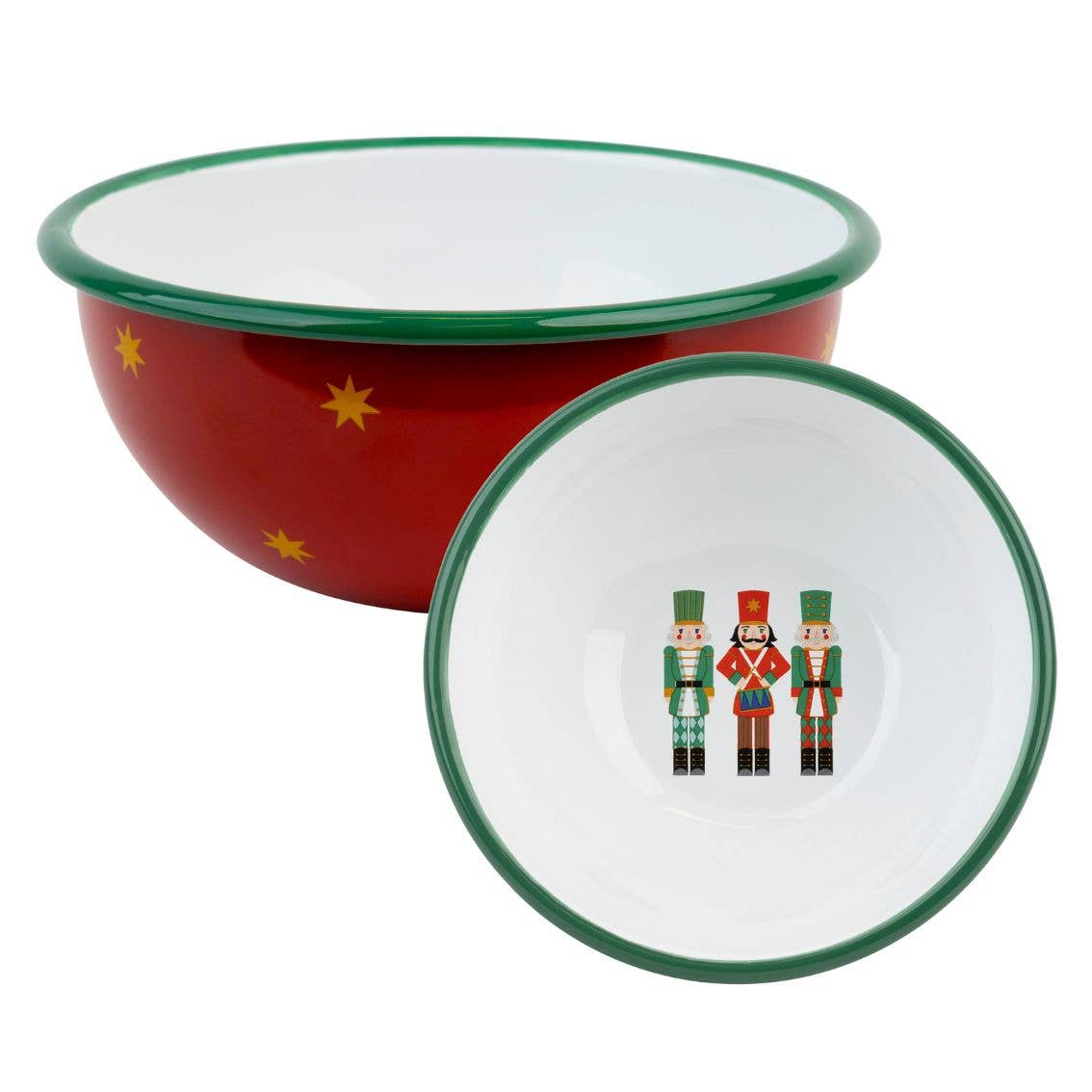 Nutcracker Red Enamel Christmas Bowl - 16cm